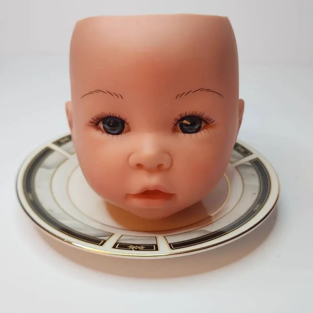 Handmade by Me Dollhead Planter on China Plate